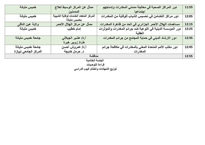 دعوة لحضور فعاليات اليوم الدراسي التحسيسي بمركز خميس مليانة 2