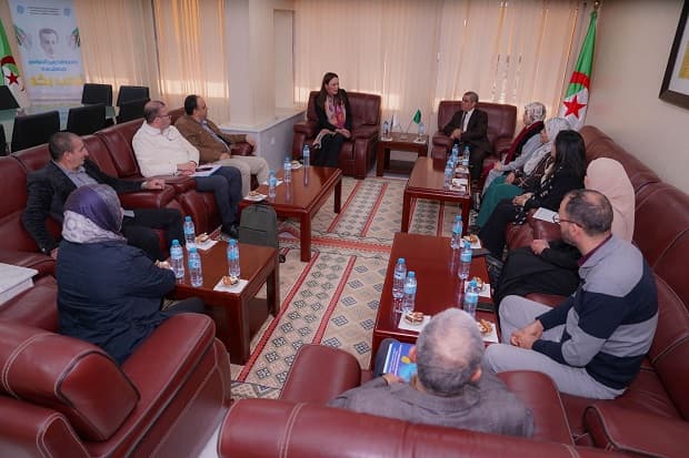 استقبال منسقة اللجنة الوطنية من طرف مدير الجامعة ونوابه ومسؤولي الواجهات بالجامعة